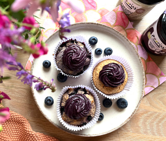 Heidelbeermuffins mit puuries-Topping