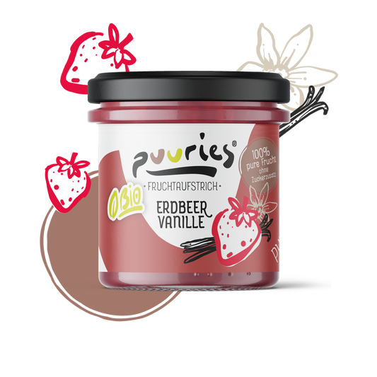 puuries®  Bio-Fruchtaufstrich Erdbeer Vanille